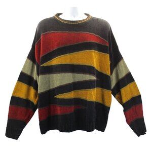 Vintage Pronto Uomo Sweater Abstract Coogi Style 3D Textured Mens 2XL
